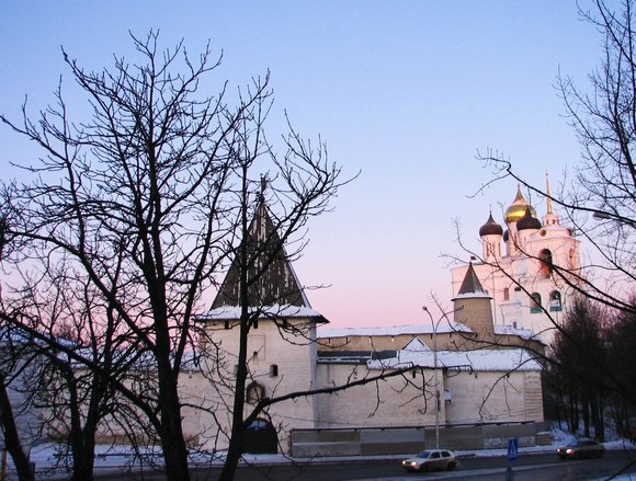 Панорама Псковского кремля. Зима 2009.