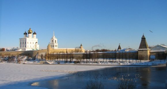Панорама Псковского кремля. Зима 2009.