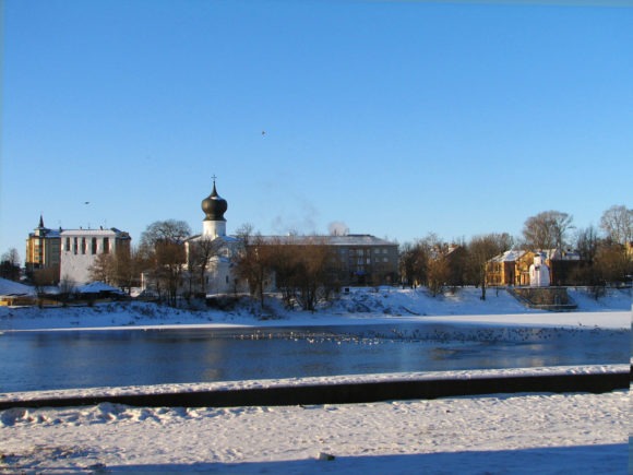 Панорама Псковского кремля. Зима 2009.