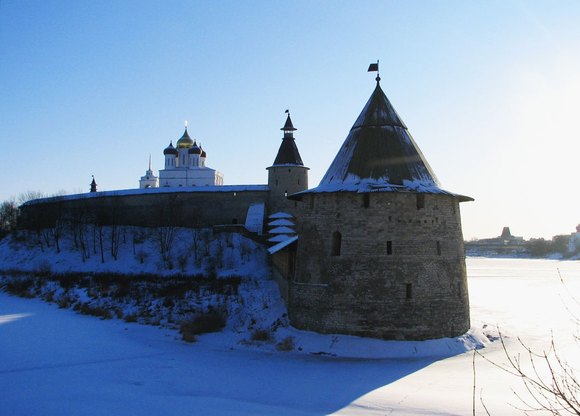 Панорама Псковского кремля. Зима 2009.