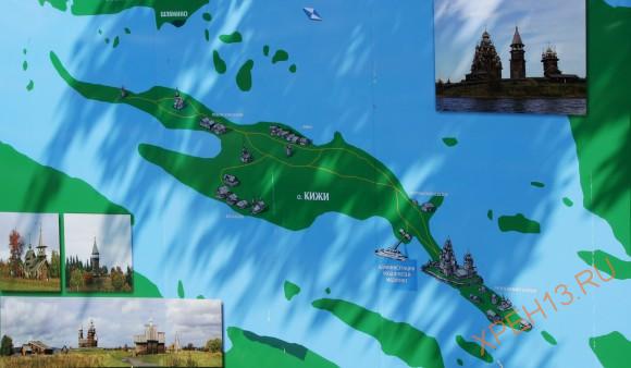 Карта острова Кижи.