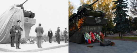 Советская площадь. Открытие монумента – танка Т-34, состоявшееся 9 мая 1980 года в честь 35-ти летия Великой Победы.